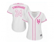 Women's Majestic New York Mets #34 Noah Syndergaard Authentic White Fashion Cool Base MLB Jersey