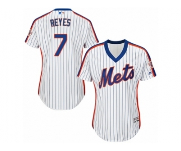 Women's Majestic New York Mets #7 Jose Reyes Authentic White Alternate Cool Base MLB Jersey