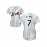 Women's Majestic New York Mets #7 Jose Reyes Authentic White Home Cool Base MLB Jersey