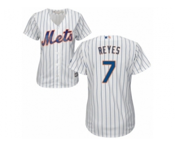 Women's Majestic New York Mets #7 Jose Reyes Authentic White Home Cool Base MLB Jersey