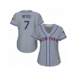 Women's Majestic New York Mets #7 Jose Reyes Replica Grey Road Cool Base MLB Jersey