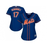 Women's New York Mets #17 Keith Hernandez Blue Alternate Stitched MLB Jersey