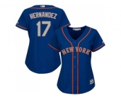 Women's New York Mets #17 Keith Hernandez Blue(Grey NO.) Alternate Stitched MLB Jersey