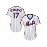 Women's New York Mets #17 Keith Hernandez White(Blue Strip) Alternate Stitched MLB Jersey