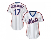 Women's New York Mets #17 Keith Hernandez White(Blue Strip) Alternate Stitched MLB Jersey