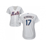 Women's New York Mets #17 Keith Hernandez White(Blue Strip) Home Stitched MLB Jersey