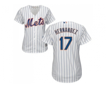 Women's New York Mets #17 Keith Hernandez White(Blue Strip) Home Stitched MLB Jersey