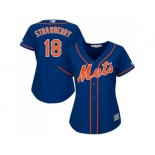 Women's New York Mets #18 Darryl Strawberry Blue Alternate Stitched MLB Jersey