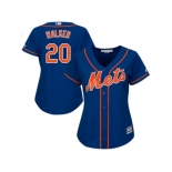 Women's New York Mets #20 Neil Walker Blue Alternate Stitched MLB Jersey