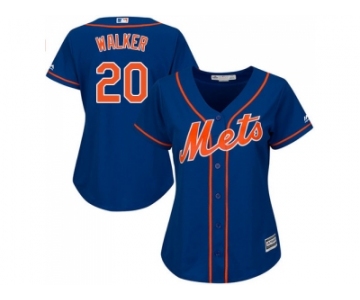 Women's New York Mets #20 Neil Walker Blue Alternate Stitched MLB Jersey