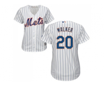 Women's New York Mets #20 Neil Walker White(Blue Strip) Home Stitched MLB Jersey