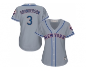 Women's New York Mets #3 Curtis Granderson Grey Road Stitched MLB Jersey