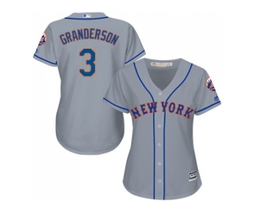 Women's New York Mets #3 Curtis Granderson Grey Road Stitched MLB Jersey