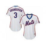 Women's New York Mets #3 Curtis Granderson White(Blue Strip) Alternate Stitched MLB Jersey