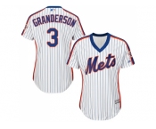 Women's New York Mets #3 Curtis Granderson White(Blue Strip) Alternate Stitched MLB Jersey