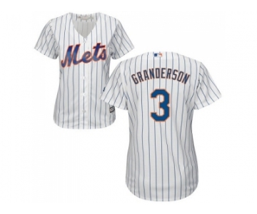 Women's New York Mets #3 Curtis Granderson White(Blue Strip) Home Stitched MLB Jersey