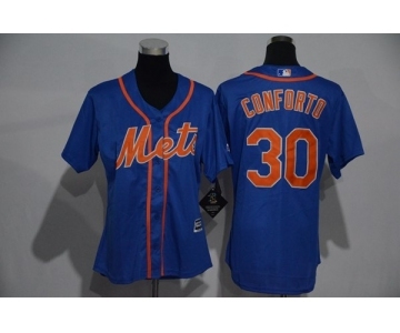 Women's New York Mets #30 Michael Conforto Majestic Royal Cool Base Player Jersey