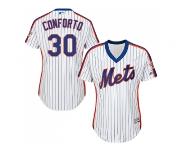 Women's New York Mets #30 Michael Conforto White(Blue Strip) Alternate Stitched MLB Jersey