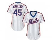 Women's New York Mets #45 Zack Wheeler White(Blue Strip) Alternate Stitched MLB Jersey