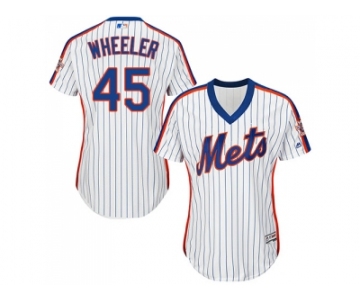 Women's New York Mets #45 Zack Wheeler White(Blue Strip) Alternate Stitched MLB Jersey