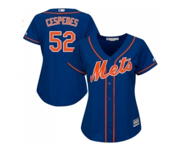 Women's New York Mets #52 Yoenis Cespedes Blue Alternate Stitched MLB Jersey