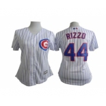 women mlb jerseys chicago cubs #44 rizzo white[blue strip]