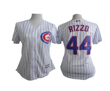 women mlb jerseys chicago cubs #44 rizzo white[blue strip]