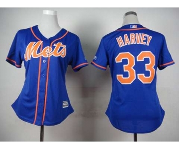 women mlb jerseys new york mets #33 harvey blue[number orange]