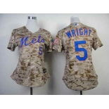 women mlb jerseys new york mets #5 wright camo[2014 new]