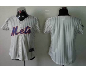 women mlb jerseys new york mets blank cream(blue strip)