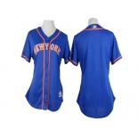 women mlb new york mets blank blue(number grey)