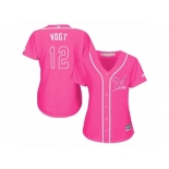 Women Milwaukee Brewers #12 Stephen Vogt Pink Fashion Stitched MLB Jersey