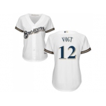 Women Milwaukee Brewers #12 Stephen Vogt White Home Stitched MLB Jersey