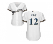 Women Milwaukee Brewers #12 Stephen Vogt White Home Stitched MLB Jersey