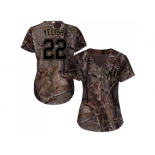 Women Milwaukee Brewers #22 Christian Yelich Camo Realtree Collection Cool Base Stitched MLB Jersey