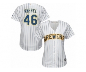 Women's Majestic Milwaukee Brewers #46 Corey Knebel Replica White Alternate Cool Base MLB Jersey