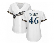 Women's Majestic Milwaukee Brewers #46 Corey Knebel Replica White Home Cool Base MLB Jersey