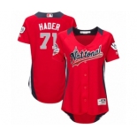 Women's Majestic Milwaukee Brewers #71 Josh Hader Game Red National League 2018 MLB All-Star MLB Jersey