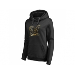 Women's Milwaukee Brewers Gold Collection Pullover Hoodie Black