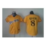 women mlb jerseys milwaukee brewers #8 braun yellow