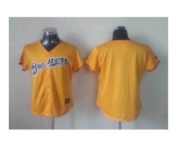 women mlb jerseys milwaukee brewers blank yellow