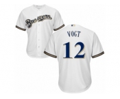 Youth Majestic Milwaukee Brewers #12 Stephen Vogt Authentic White Home Cool Base MLB Jersey