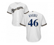 Youth Majestic Milwaukee Brewers #46 Corey Knebel Authentic White Home Cool Base MLB Jersey