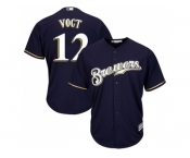 Youth Milwaukee Brewers #12 Stephen Vogt Navy blue Cool Base Stitched MLB Jersey