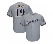 Youth Milwaukee Brewers #19 Robin Yount Grey Cool Base Stitched MLB Jersey