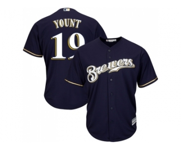 Youth Milwaukee Brewers #19 Robin Yount Navy blue Cool Base Stitched MLB Jersey