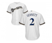 Youth Milwaukee Brewers #2 Scooter Gennett White Cool Base Stitched MLB Jersey