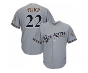 Youth Milwaukee Brewers #22 Christian Yelich Grey Cool Base Stitched MLB Jersey