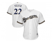 Youth Milwaukee Brewers #22 Christian Yelich White Cool Base Stitched MLB Jersey