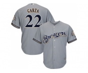 Youth Milwaukee Brewers #22 Matt Garza Grey Cool Base Stitched MLB Jersey